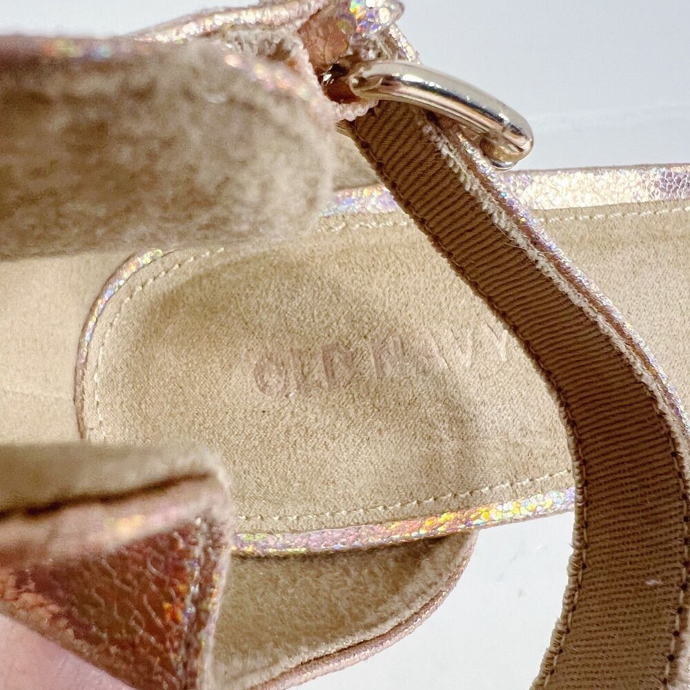 NWOT Old Navy Rose Gold Metallic Block Heel Sandals Pumps Size 9.5 - Picture 5 of 11